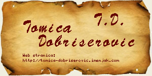Tomica Dobrišerović vizit kartica